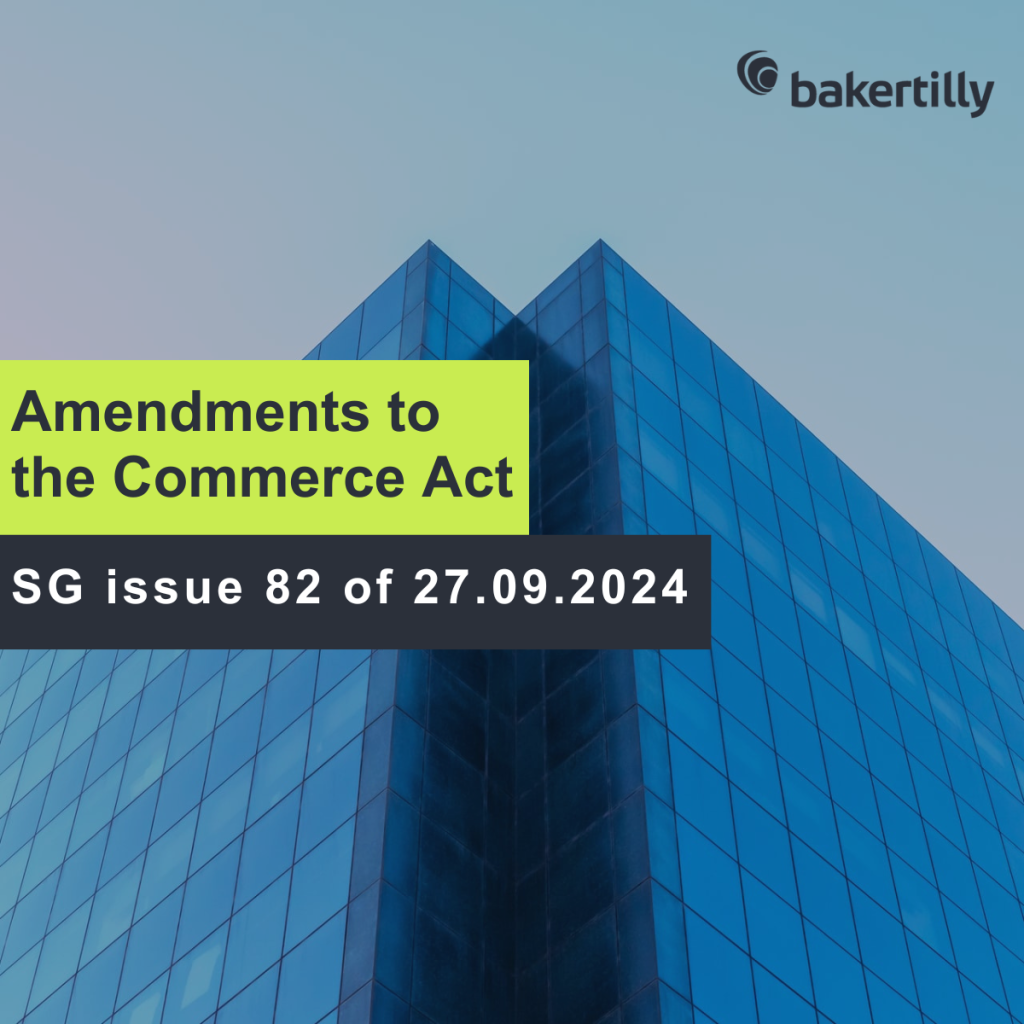 Amendments to the Commerce Act SG issue 82 of 27.09.2024