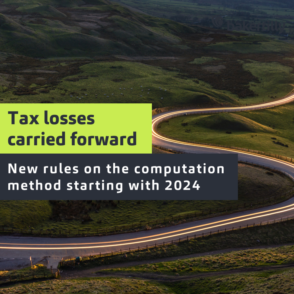 Tax losses carried forward  - New rules on the computation method starting with 2024